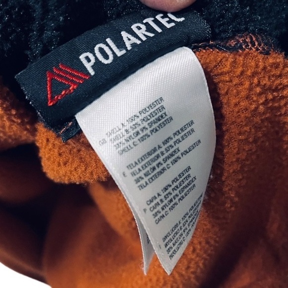 THE NORTH FACE Polartec Fleece 1/4”Pullover Jacket Rust/Black Colorblock Large - Picture 4 of 5